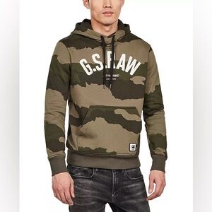 G-STAR RAW Logo Core Hoodie Camo Mens Size Small